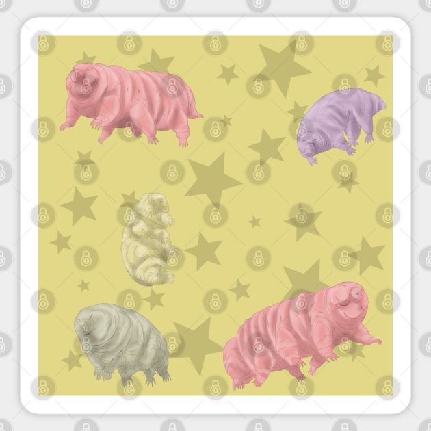 Tardigrade Pattern StarsYellow Sticker by TrapperWeasel